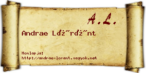 Andrae Lóránt névjegykártya