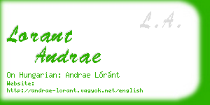 lorant andrae business card