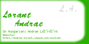 lorant andrae business card